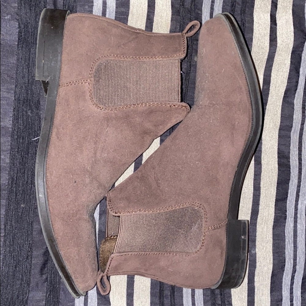 Brown suede boots